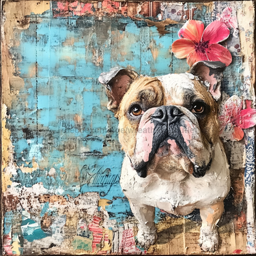 Dog Sign, English Bulldog Sign, DCO-12955, Sign For Wreath, 10x10
